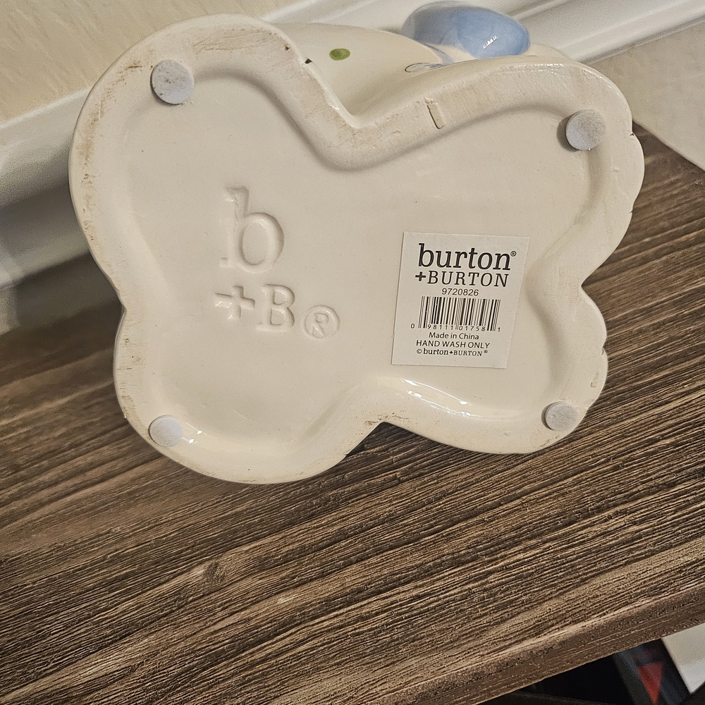 Burton Ceramic Dog Planter with Blue and Green Accents - Picture 4 of 4